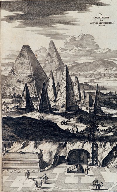 黒いファラオのピラミッド - アタナセ・キルヒャーの「Sphynx mystagoga」にて 作： Athanasius Kircher