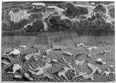 大洪水の情景、1675年 作： Athanasius Kircher
