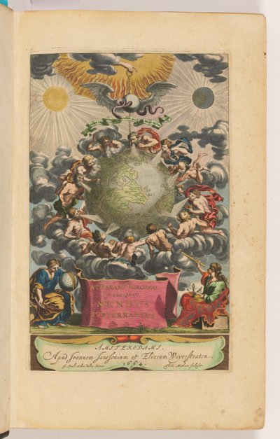 Mundus Subterraneusのタイトルページ 作： Athanasius Kircher