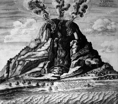 ヴェスヴィオ火山 - アタナシ・キルチェリの「地底の世界」にて 作： Athanasius Kircher