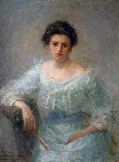 1902年以降のパオリーナ・ファグリア伯爵夫人の肖像（キャンバスに油彩） 作： Attilio Andreoli