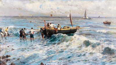 漁師さんとの海辺の遊び 作： Attilio Pratella