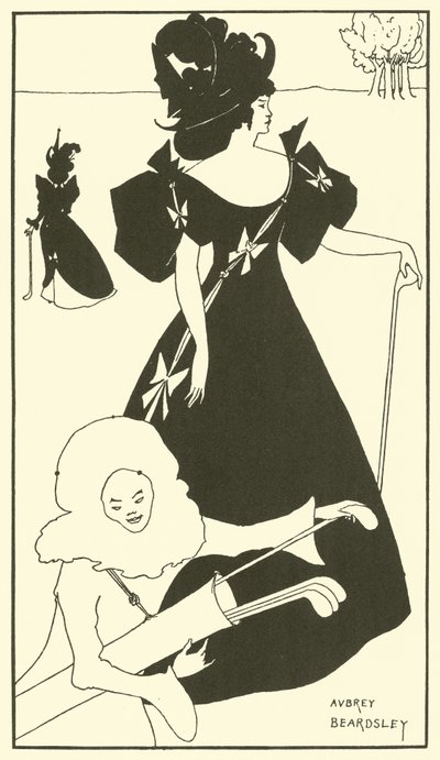 ゴルフカードのデザイン（リトグラフ 作： Aubrey (after) Beardsley