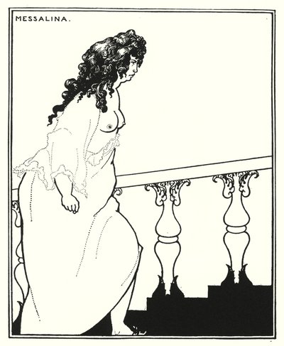 浴場から戻るメッサリーナ（彫刻 作： Aubrey (after) Beardsley