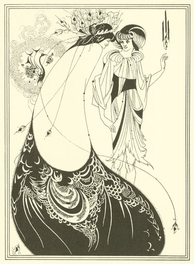 孔雀のスカート」（リトグラフ 作： Aubrey (after) Beardsley