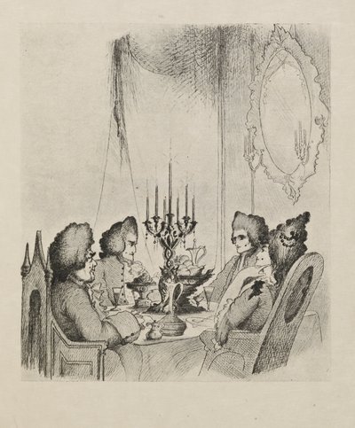 50枚の絵からなる「レスコー夫人」の一場面 作： Aubrey Beardsley