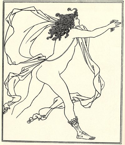 ダフネを追うアポロ、1896年 作： Aubrey Beardsley