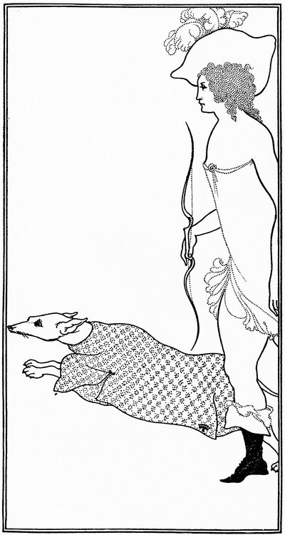 猟犬のいるカリドンのアタランタ、1896年 作： Aubrey Beardsley