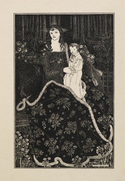 50のドローイングの本からのクリスマスカード 作： Aubrey Beardsley