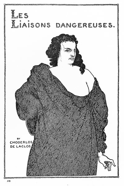 ヴァルモン伯爵、ピエールショルドロスデラクロス作「Les Liasons Dangereuses」の表紙、1896年 作： Aubrey Beardsley