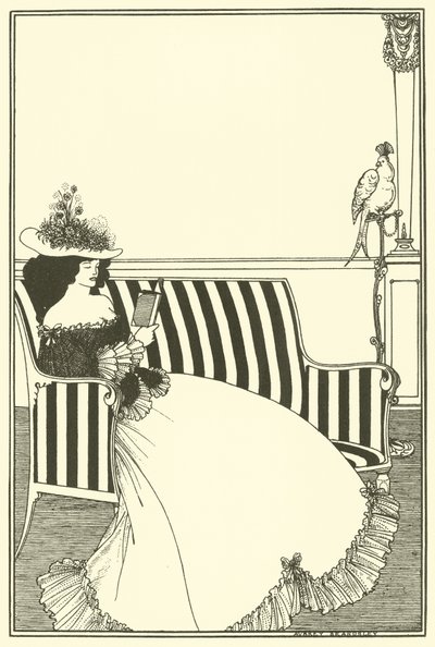 表紙デザイン、希少本のスミザーズカタログ、読書、ソファ 作： Aubrey Beardsley