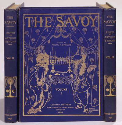 ザサボイのカバーデザイン、ボリュームI〜III、アーサーシモンズ編集、レナードスミザーズ1896年発行 作： Aubrey Beardsley