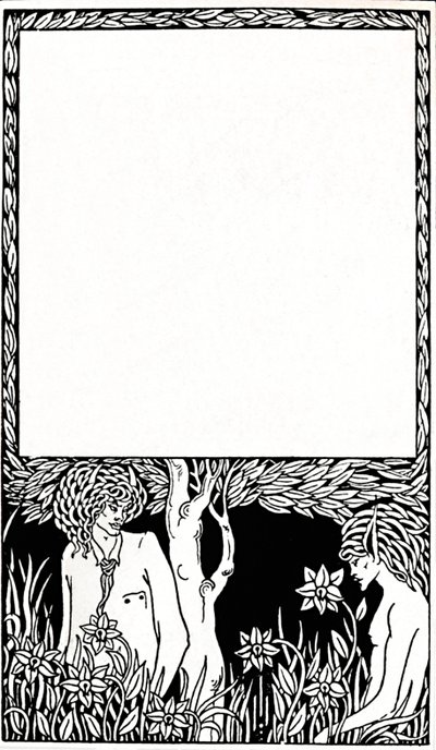 異教の論文のタイトルページのデザイン、1893年、1914年 作： Aubrey Beardsley