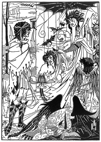 「夢」、1894 作： Aubrey Beardsley