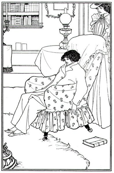 邪悪な母性、パブへの口絵。 Elkin Mathews、Walt Ruding 作： Aubrey Beardsley