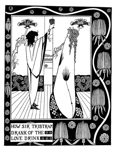 トーマス・マロリー卿の本「ル・モルテ・ダーサー」のイラスト 作： Aubrey Beardsley