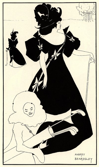 ゴルフクラブのオープニングへの招待カード、1894 作： Aubrey Beardsley