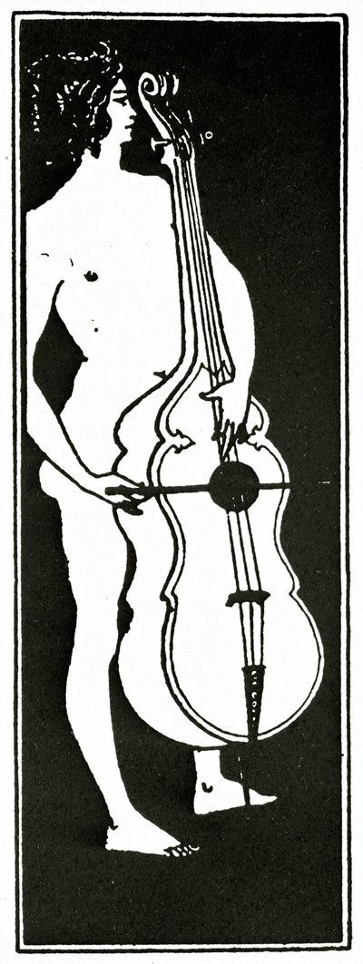 チェロを持つ男、1894年頃 作： Aubrey Beardsley