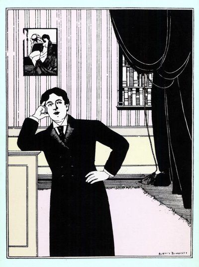 オスカー・ワイルド、1895年頃（シルクスクリーン印刷） 作： Aubrey Beardsley