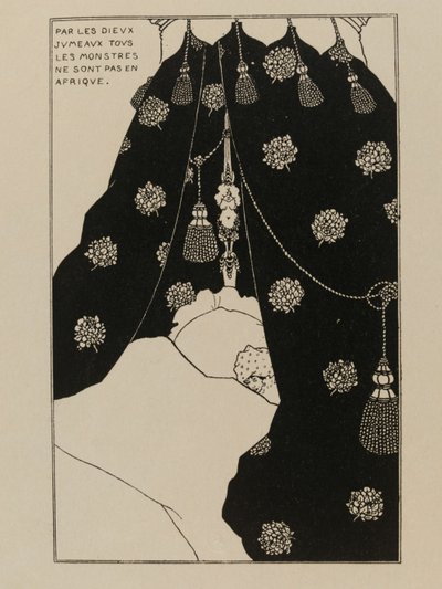 ベッドでの自画像 Autoportrait au lit, 1894. 作： Aubrey Beardsley
