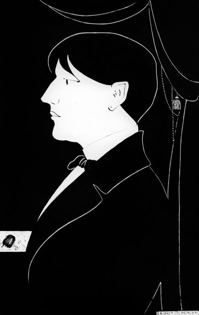 オーブリー・ヴィンセント・ビアズリーの自画像（1872-1898）イギリスの作家・イラストレーター 作： Aubrey Beardsley