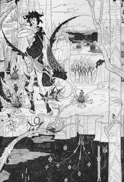 ジークフリート、第2幕、c1893 作： Aubrey Beardsley