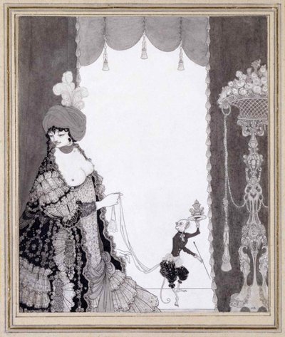 猿を連れた婦人、1897年。 作： Aubrey Beardsley