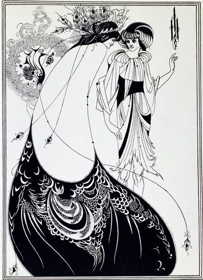 孔雀のスカート。オスカー・ワイルドの「サロメ」のイラスト - 図面 作： Aubrey Beardsley