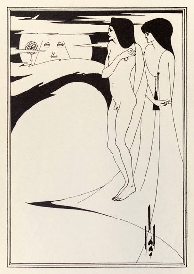「女と月 作： Aubrey Beardsley