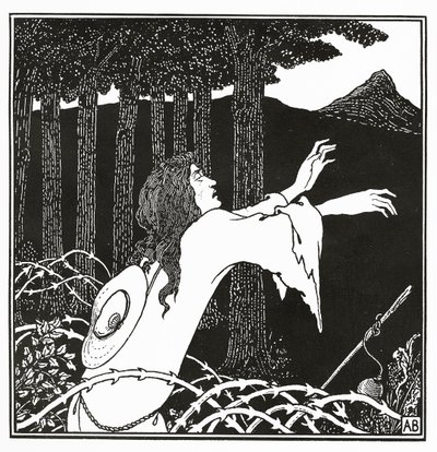 タンハウザーのヴィーナスベルクへの回帰、「金星とタンハウザーの物語」、1895年 作： Aubrey Beardsley
