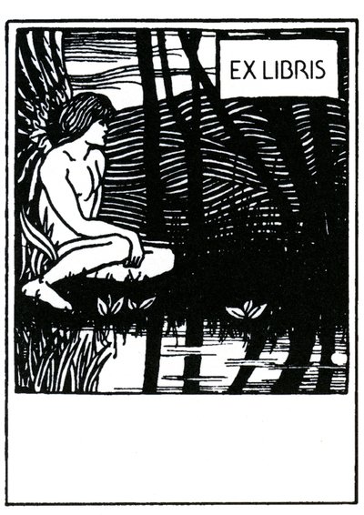 Vignette ex libris (ex-libris) 作: Aubrey Beardsley (1872-1898) 作： Aubrey Beardsley