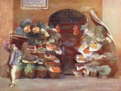 ローマFruiterer（カラーリトグラフ） 作： Aubrey Waterfield