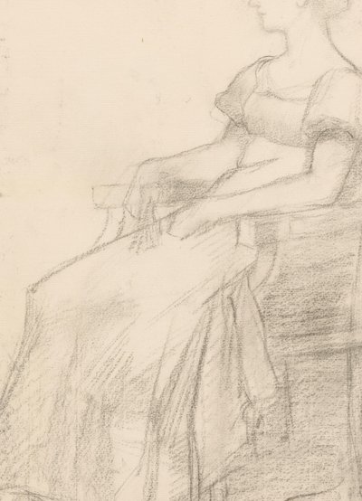 肖像画と椅子に座っている女性 作： August Allebe