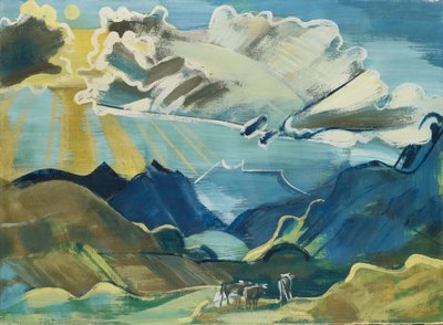 シェーヘンタールとウリロットストックのバルマルプ、1927-28（キャンバスに粘土絵の具） 作： August Babberger