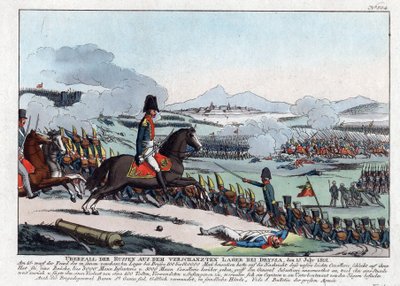 1812年7月15日、ドライサの塹壕からのロシア軍の攻撃（bataille de la Drissa, Bielorussie 作： August Friedrich Andreas Campe