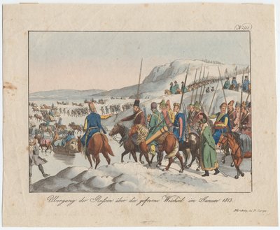 1813年1月にロシア軍がヴィスワ川を横断します。 1815 作： August Friedrich Andreas Campe