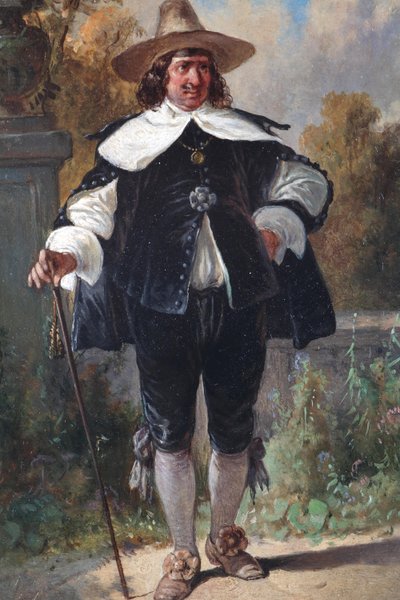 ドイツ語：帽子と杖を持った勇敢な紳士 作： August Gerasch