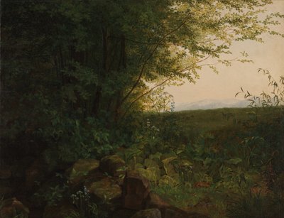 森の端で、ca。 1820年。 作： August Heinrich
