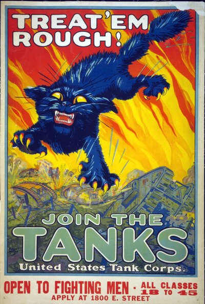 ラフトリート！戦車に加わる、1917 作： August Hutaf