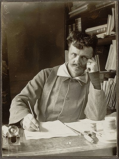 自画像。 1886 作： August Johan Strindberg