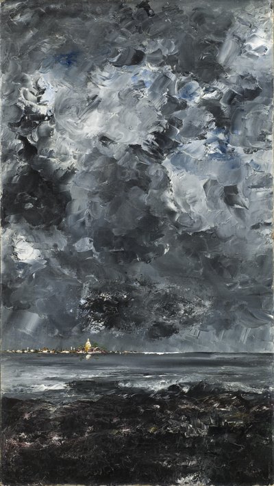 町（キャンバスに油彩） 作： August Johan Strindberg