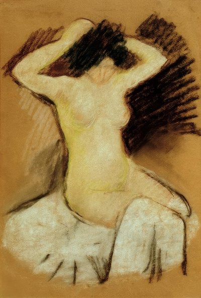 白い布の上のヌード 作： August Macke