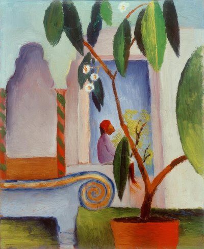アラビアンカフェ（リトルターク） 作： August Macke