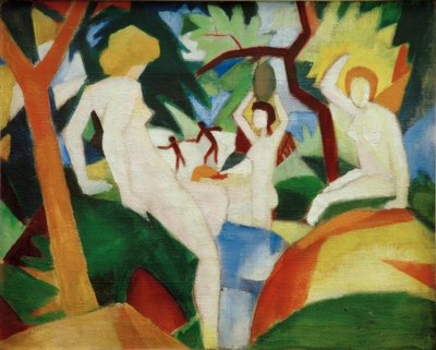 女性の入浴 作： August Macke