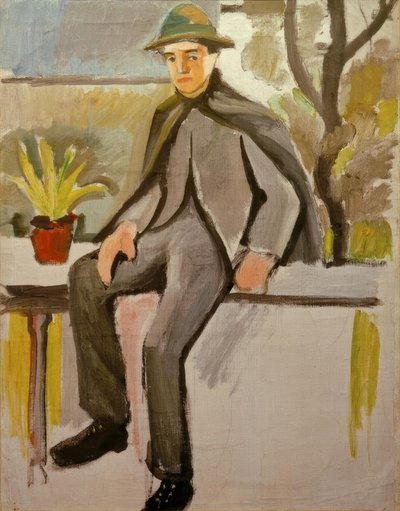 バルコニーのカントリーボーイ 作： August Macke