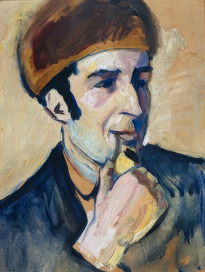 フランツ・マルクの肖像。 1910 作： August Macke