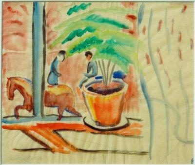 窓の外のストリートビュー 作： August Macke