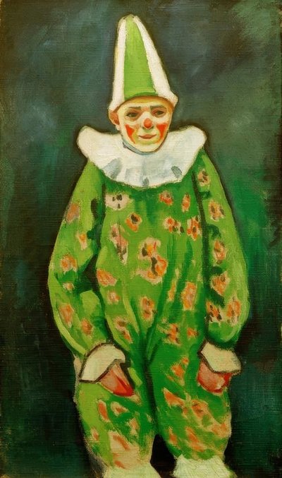 緑の衣装のピエロ 作： August Macke