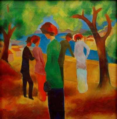 緑のジャケットの女性 作： August Macke