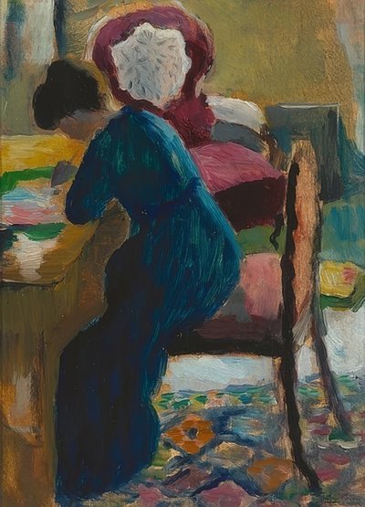 机のエリザベス。 1909-10 作： August Macke